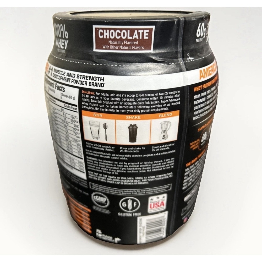 Body Fortress Super Advanced Whey Protein Powder Chocolate 1.78 lbs (Read Desc) - Picture 3 of 5